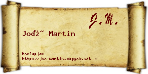 Joó Martin névjegykártya