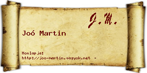 Joó Martin névjegykártya